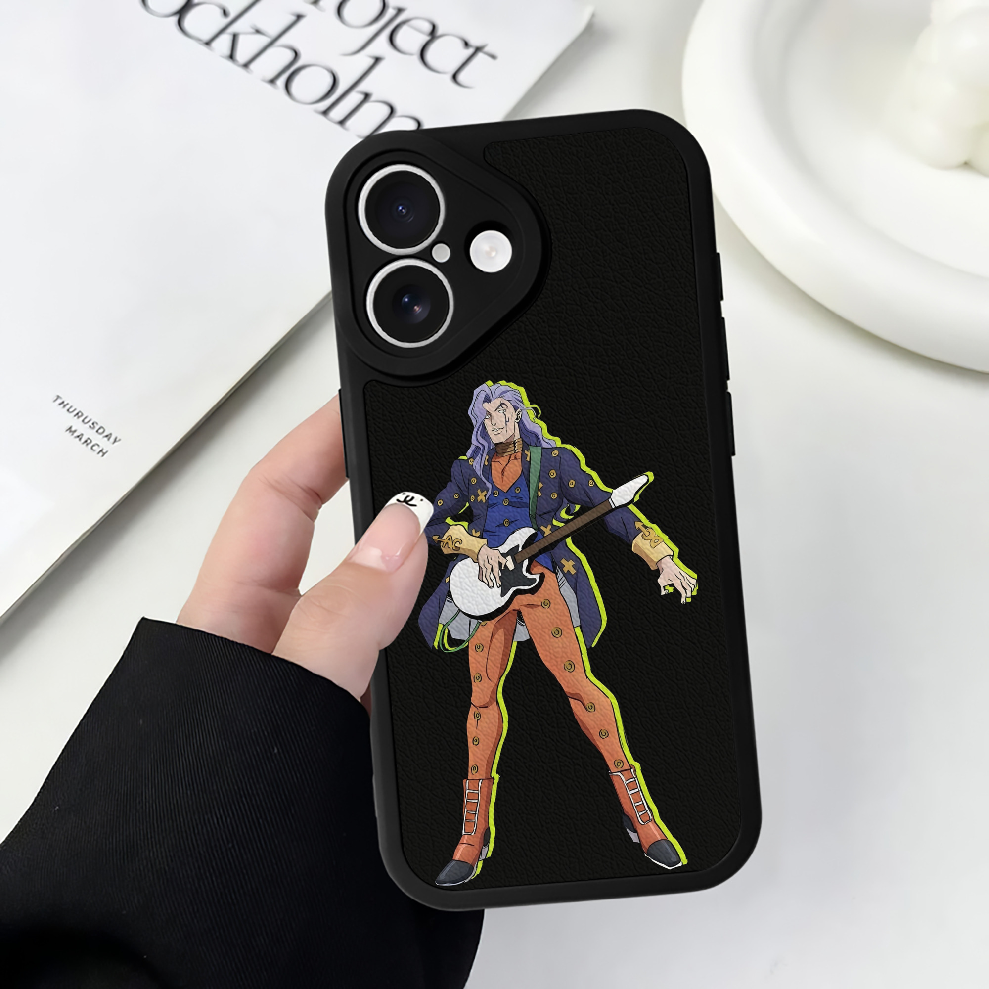 （画像用） ジョジョの奇妙な冒険 おといし あきら JoJo's Bizarre Adventure Akira Otoishi 【iPhone 16シリーズ対応】シリコンスマホケース（レザー調） 材質：シリコン